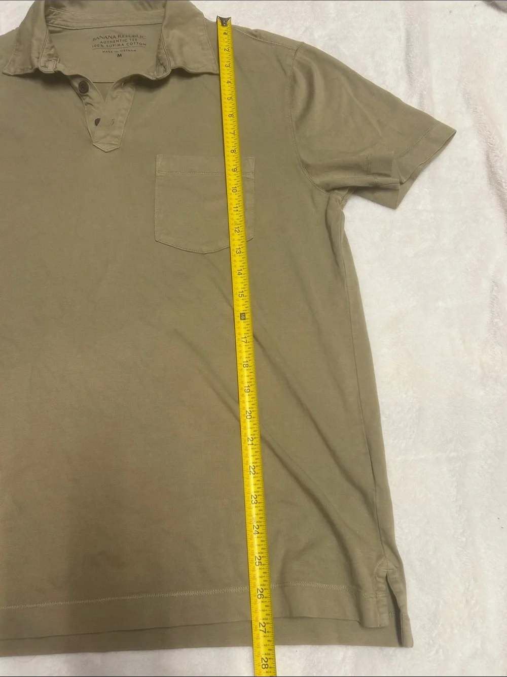 Banana Republic Men’s Polo Short Sleeve With Pocket Olive Green Size Medium